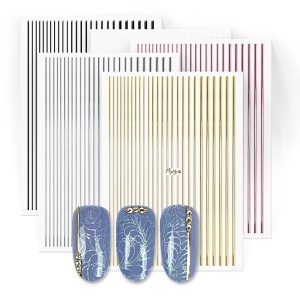 Moyra Nail Art Stripes Nail Stickers, Black