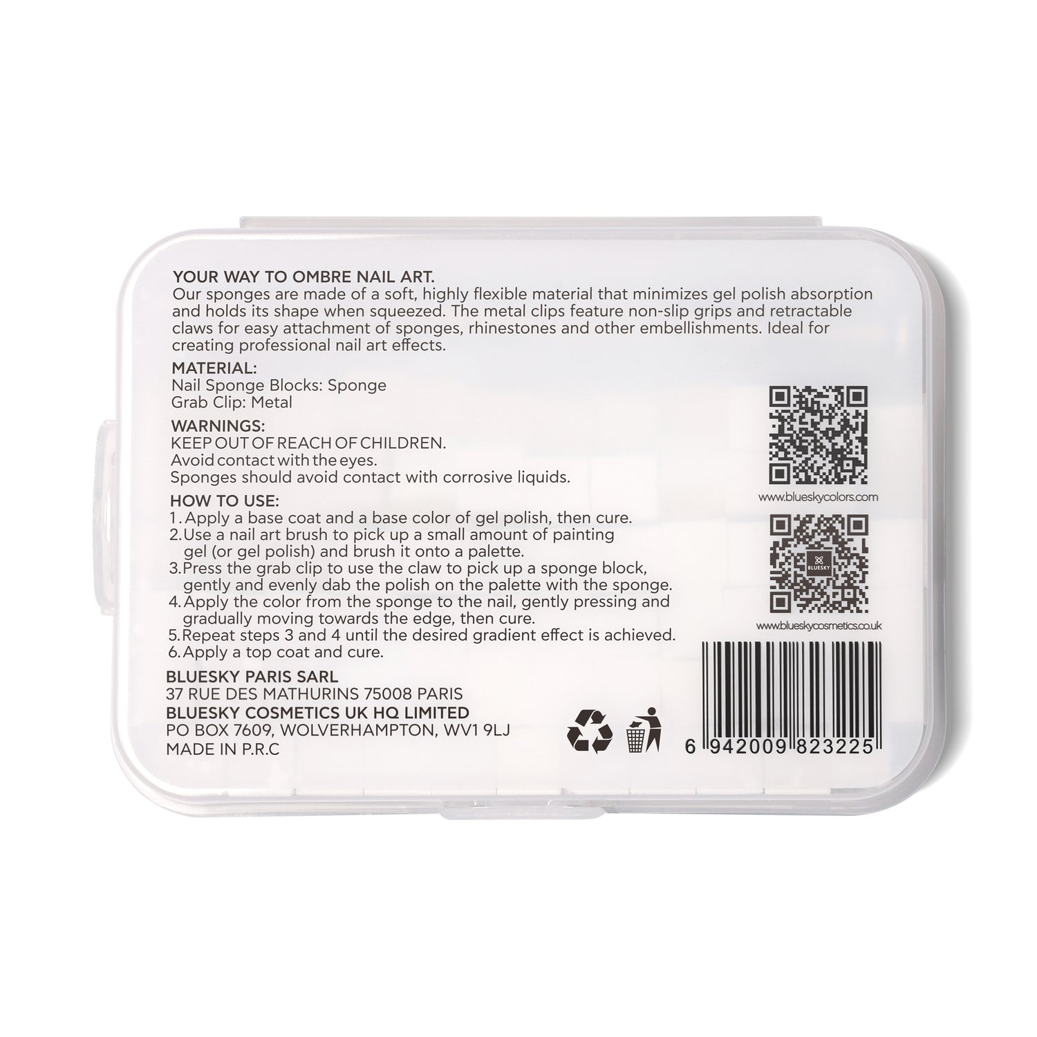 Bluesky Nail Sponge Grabber Set, Ombre sponges + tool