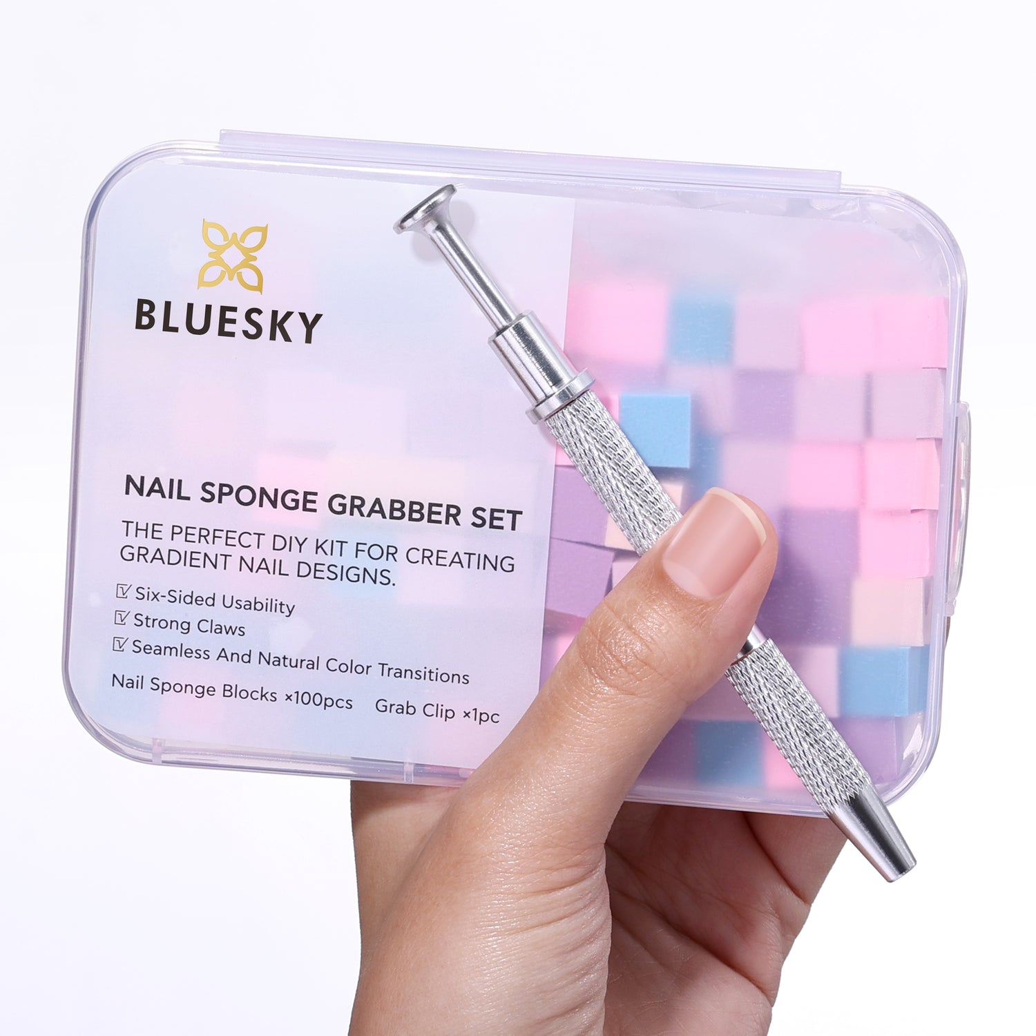 Bluesky Nail Sponge Grabber Set, Ombre sponges + tool