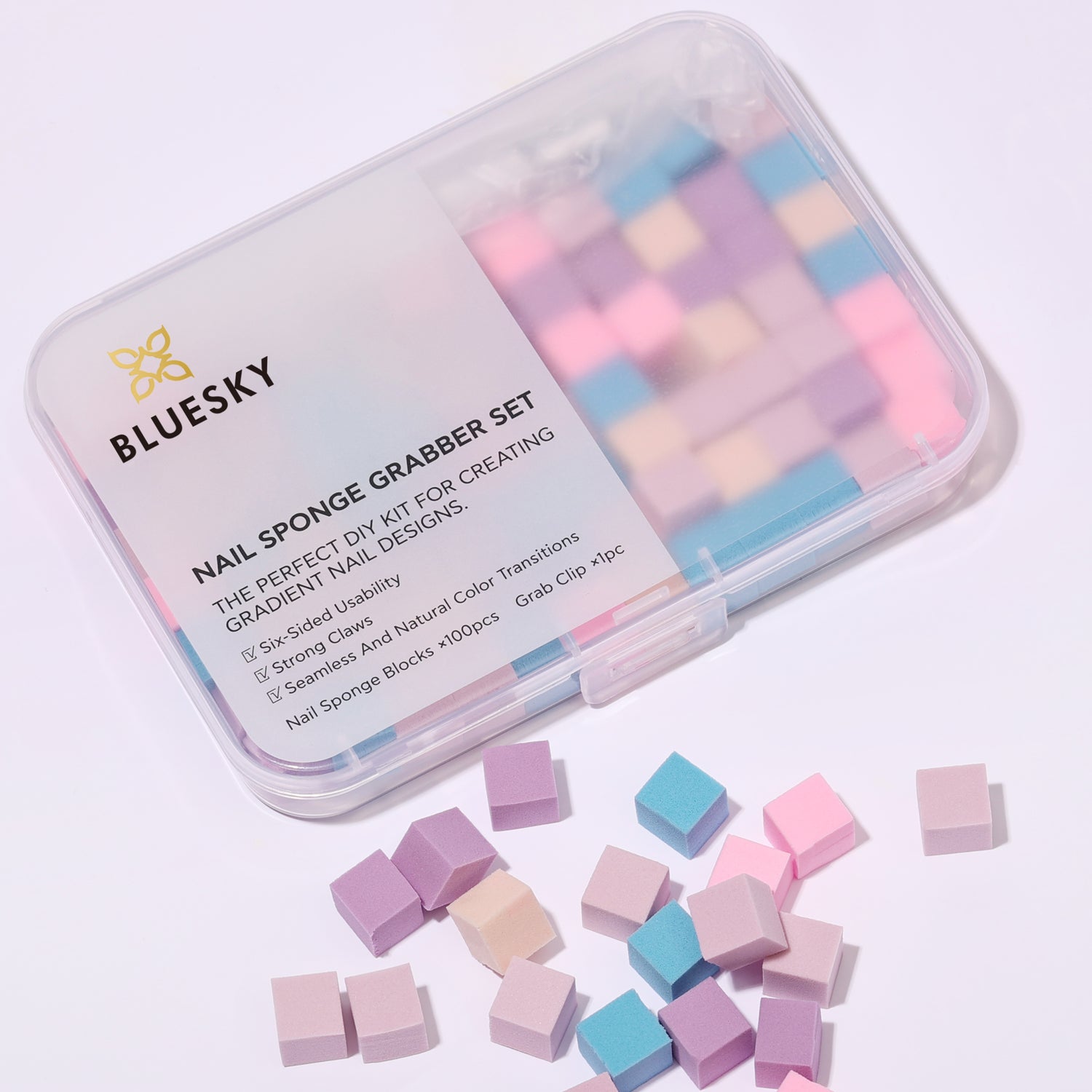 Bluesky Nail Sponge Grabber Set, Ombresieniä + työkalu