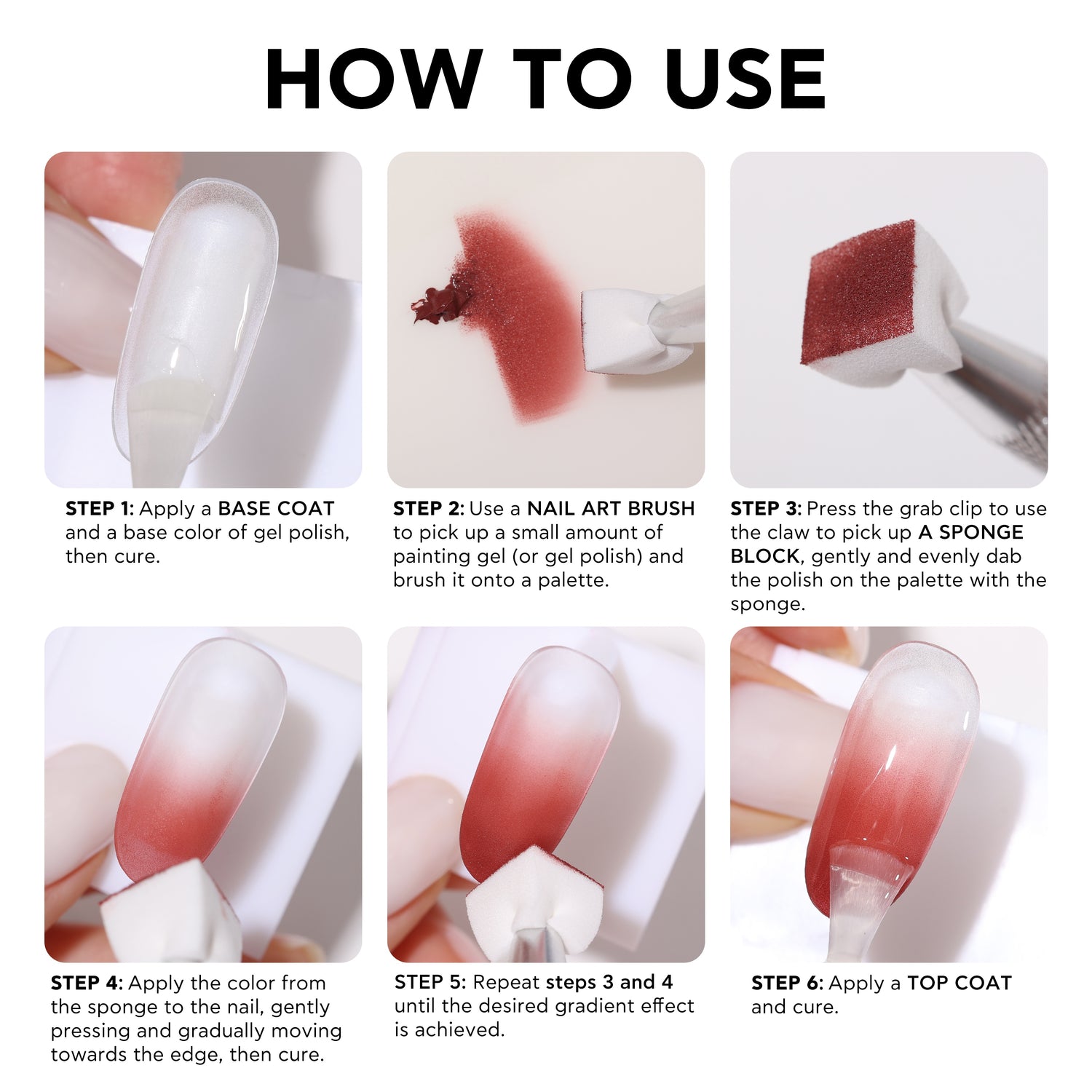 Bluesky Nail Sponge Grabber Set, Ombre sponges + tool