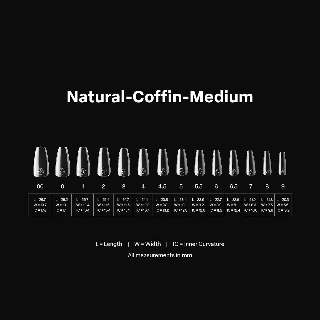 Aprés Gel-X® Kokokynnen Tipit, Natural Coffin 280 kpl