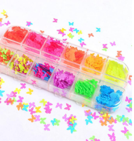 Decorative box, Neon butterflies