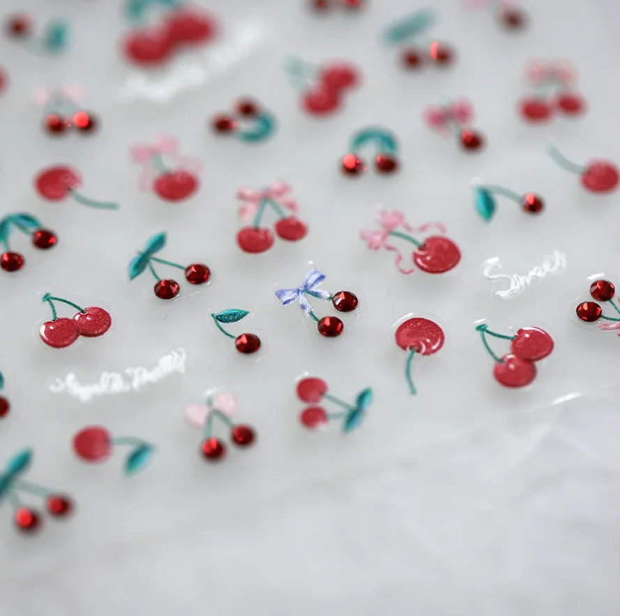 Nail stickers 3D, Cherries