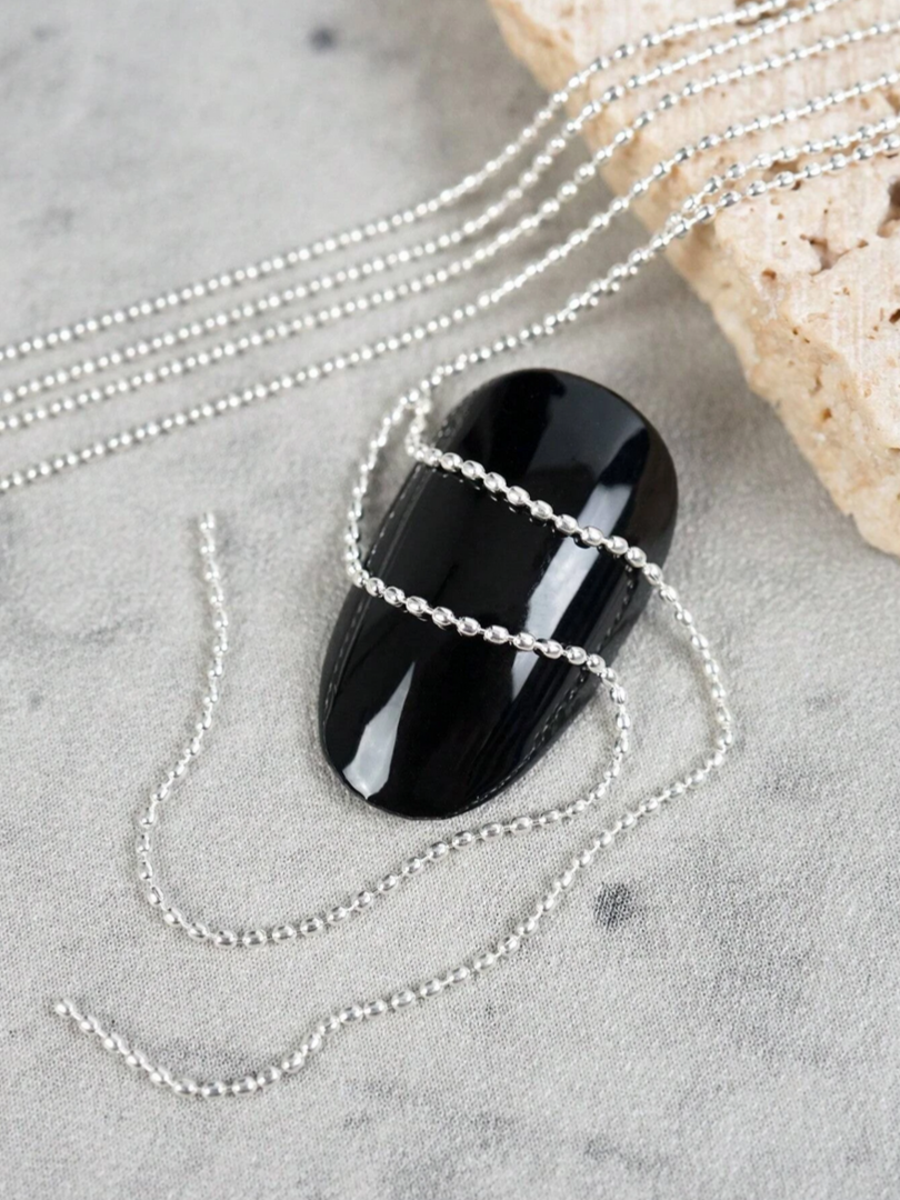 Nail decoration, Chain Silver 100 cm
