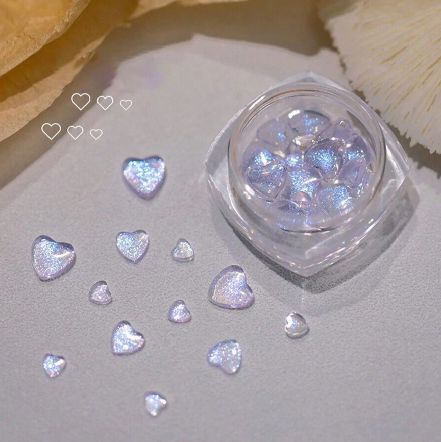 Nail Art, Shimmer Hearts Purple
