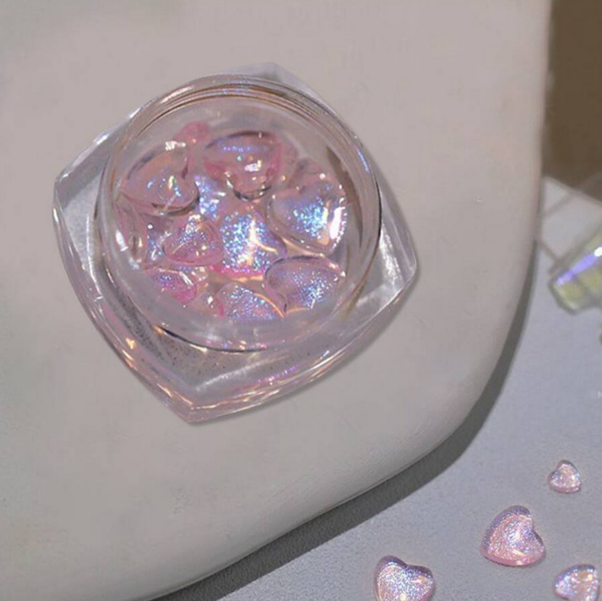 Nail Art, Shimmer Hearts Pink