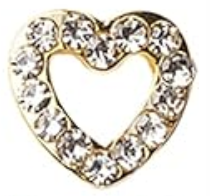 Nail decoration, Hearts Crystal 4 pcs