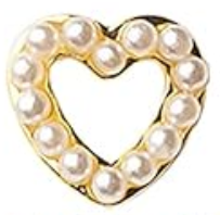 Nail decoration, Hearts Pearl 4 pcs