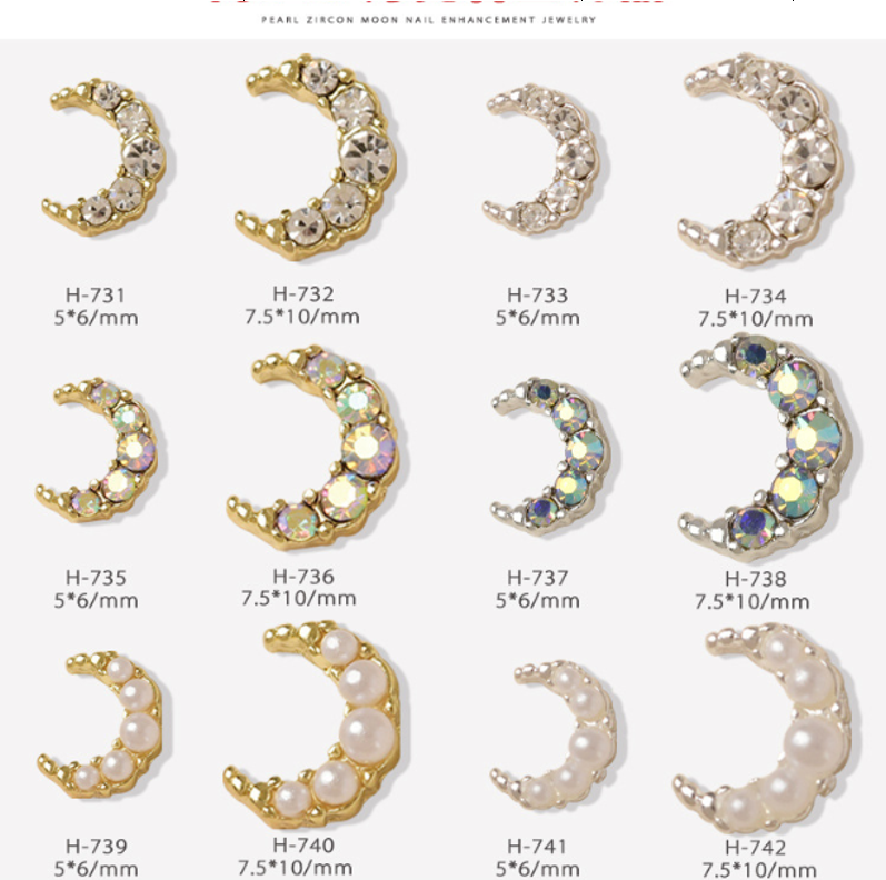 Nail Decoration, Moon Small 3pcs