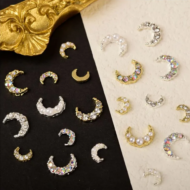 Nail Decoration, Moon Small 3pcs