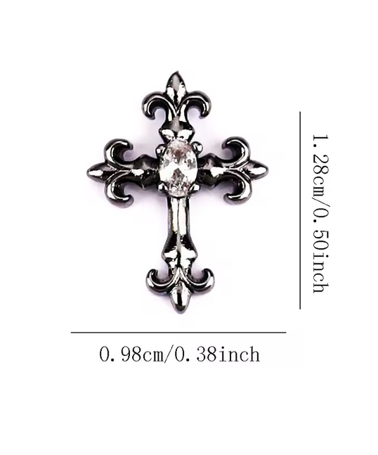 Nail Decoration, Gothic Cross 6 2pcs