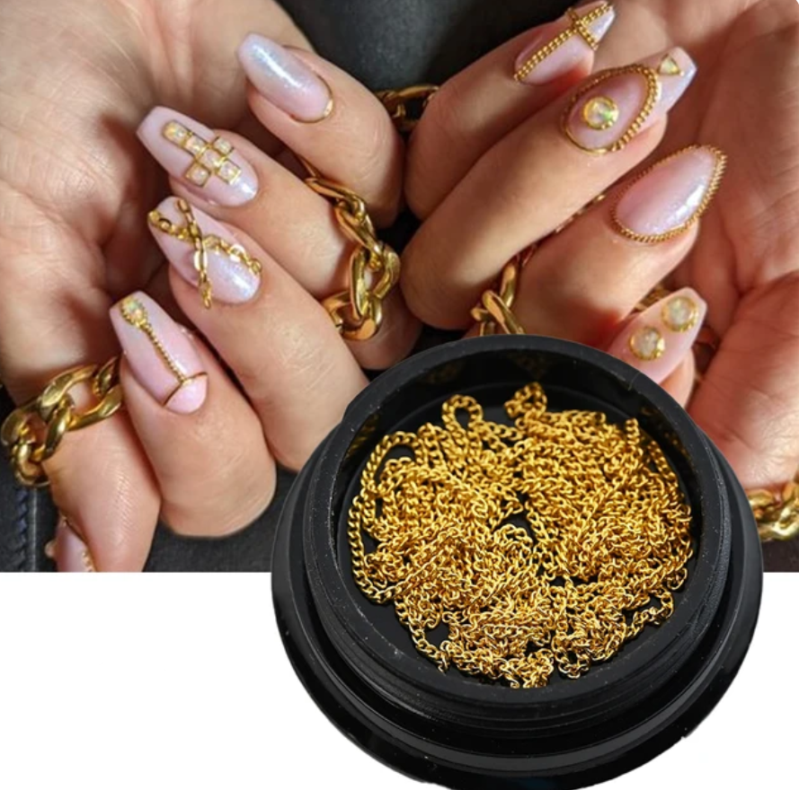 Nail decoration, Chain Gold 100 cm
