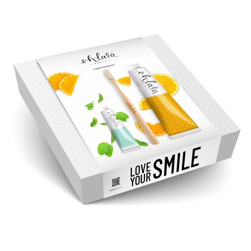 Ohlalá Blossom Orange Set Orange Mint 75ml + Fresh Mint 15ml + Bamboo toothbrush