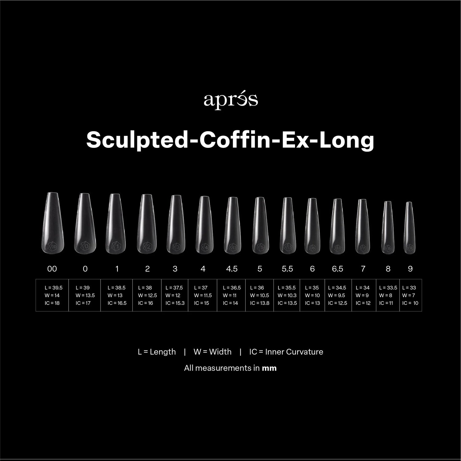 Aprés Gel-X® Kokokynnen Tipit, Sculpted Coffin 420 kpl