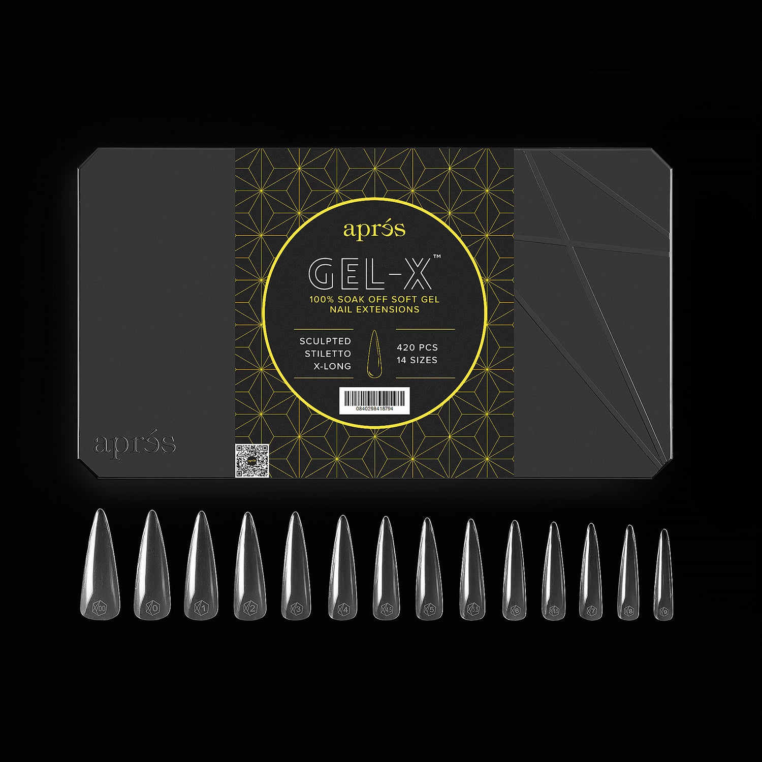 Aprés Gel-X® Kokokynnen Tipit, Sculpted Stiletto 420 kpl