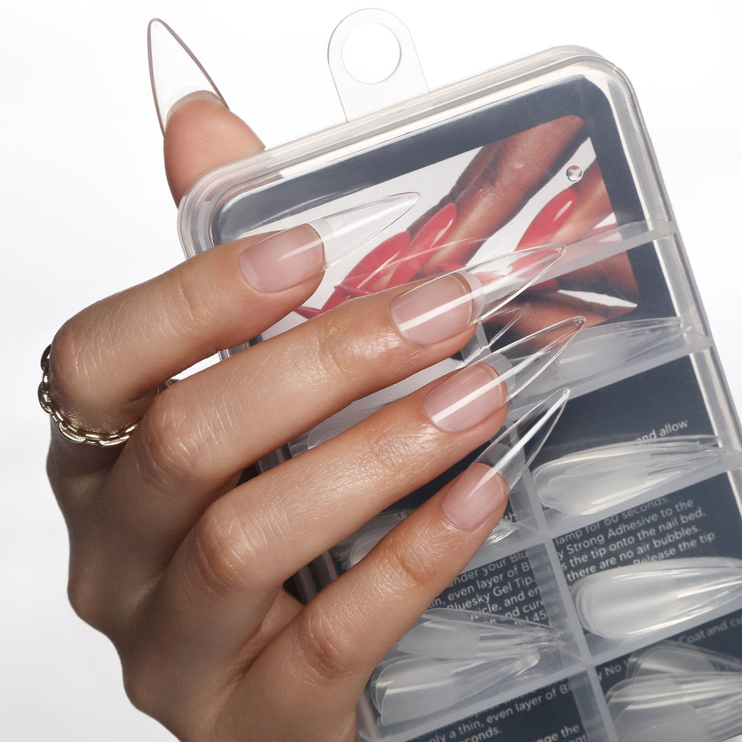 Bluesky Soft Gel Kokokynnen Tipit, Stiletto