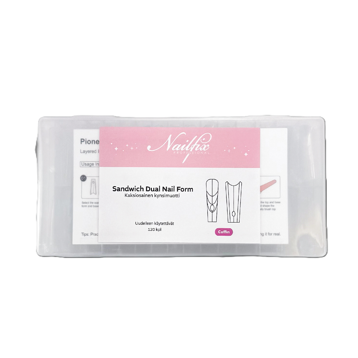 Nailfix Sandwich Dual Nail Form, Coffin 120 pcs