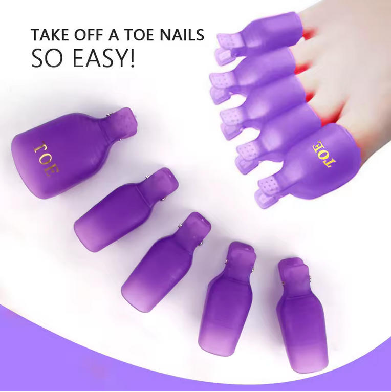Soak Off Clips for Toes, Purple