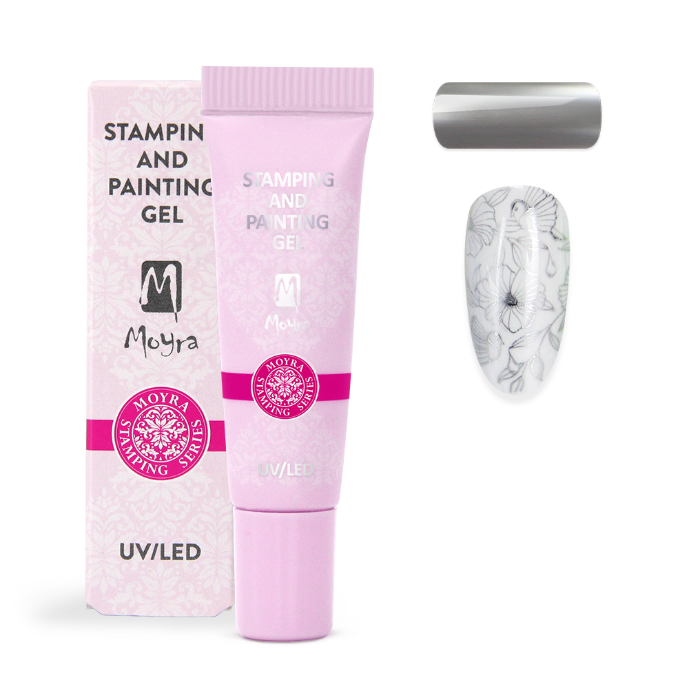Moyra Stamping & Painting Gel, Chrome Silver 08