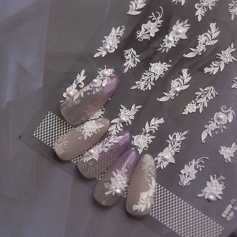 TOMONI Nail stickers, Flowers & Pearls