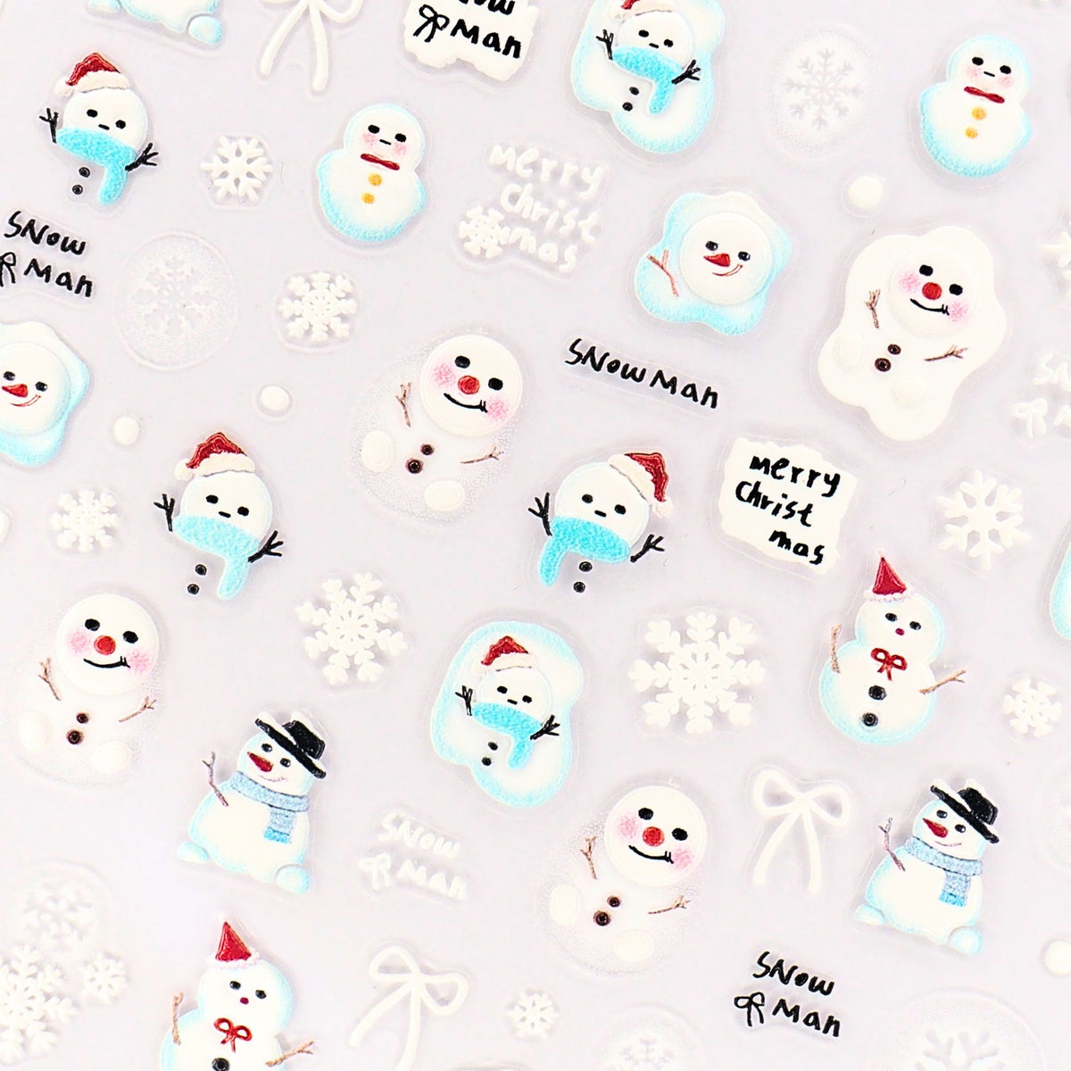 TOMONI Nail stickers, Melting Snowmen
