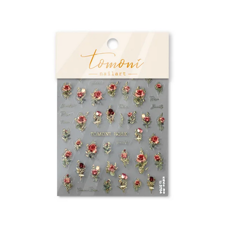 TOMONI Nail Stickers, Red Rose