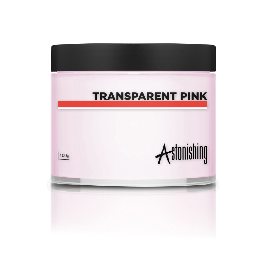 Astonishing Nails Acrylic Powder, Transparent Pink