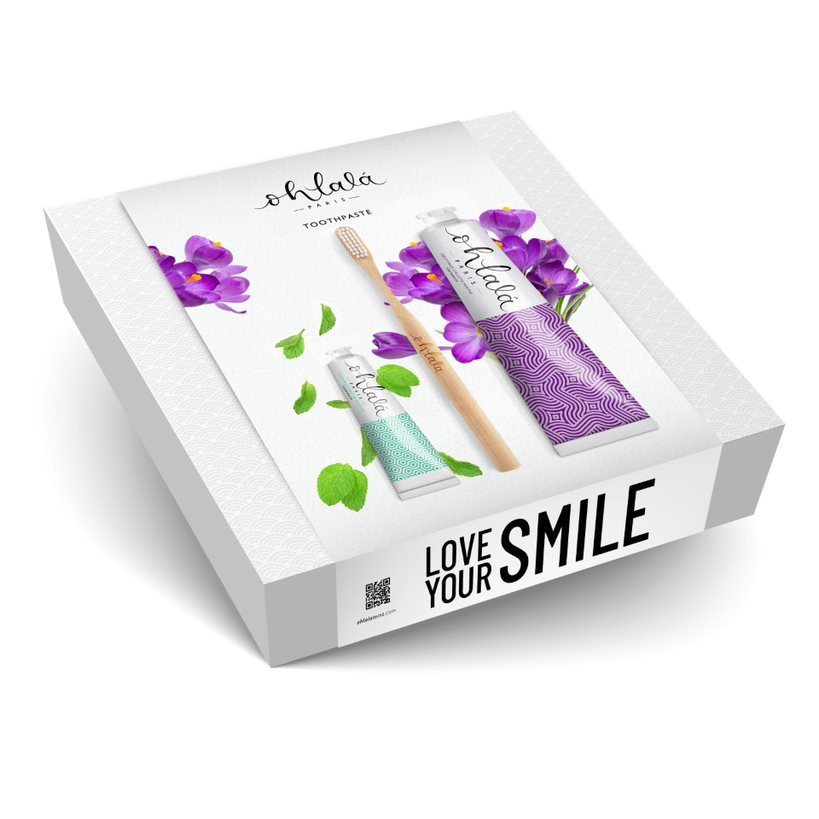 Ohlalá Cool Set Violet Mint 75ml + Fresh Mint 15ml + Bamboo toothbrush