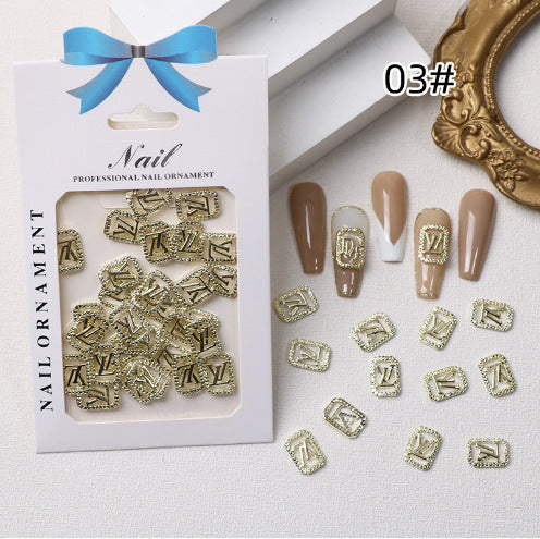 Nail Decoration, Louis Vuitton Gold Framed 3 pcs.