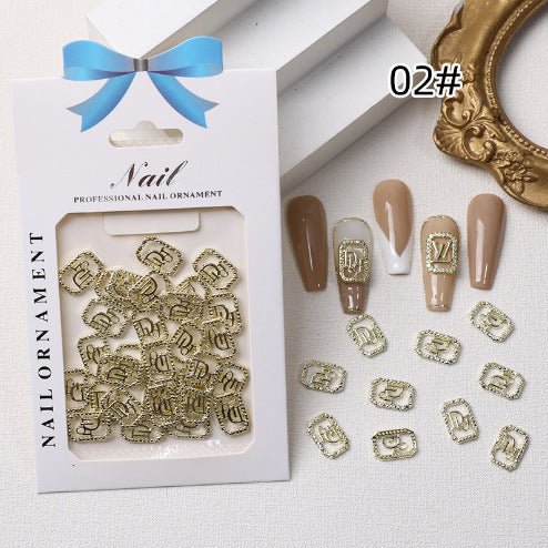Nail Decoration, Dior Gold Framed 3 pcs