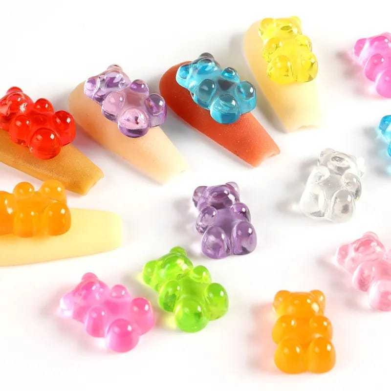 Nail decoration, Teddy bears Clear Mix 5 pcs