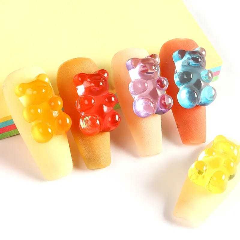 Nail decoration, Teddy bears Clear Mix 5 pcs