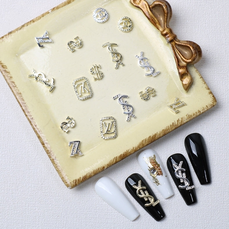 Nail Decoration, Chanel Gold Framed 3 pcs.