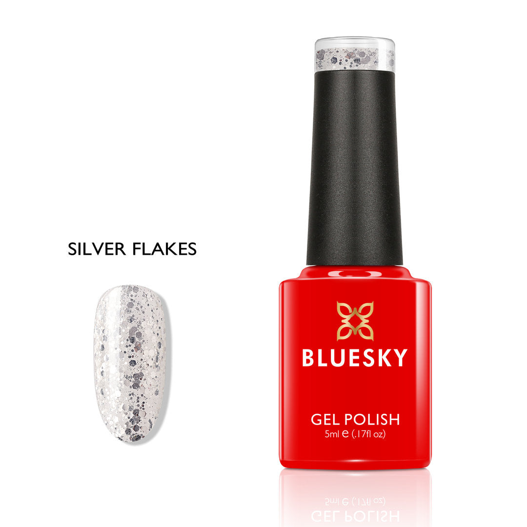 Bluesky Gel Polish, Silver Flakes