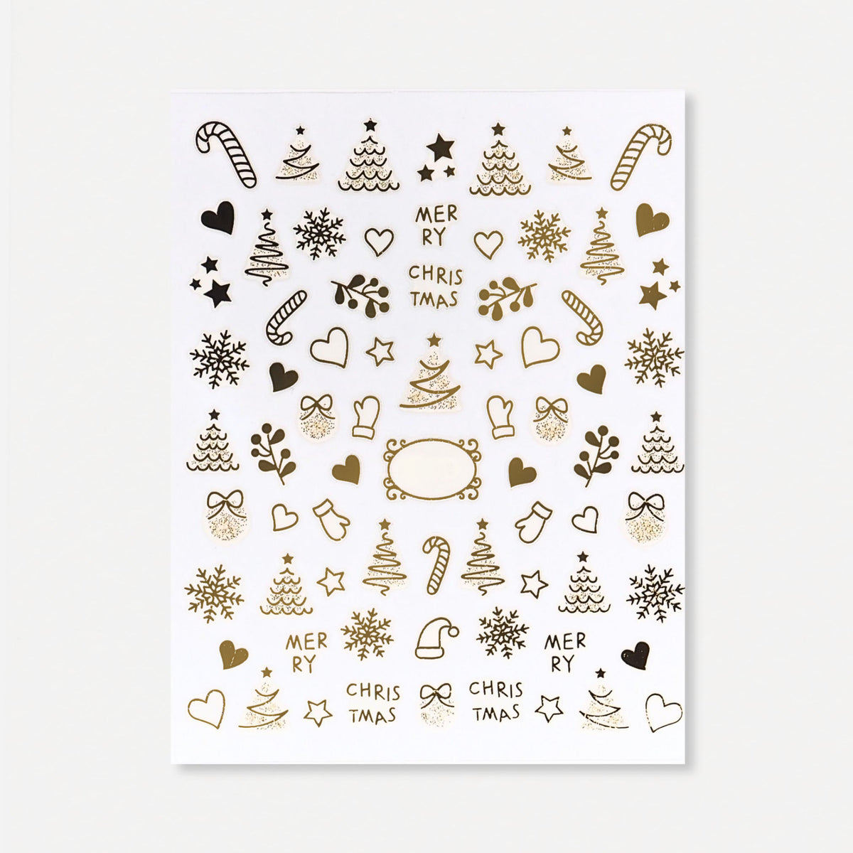Nail stickers, Gold Christmas
