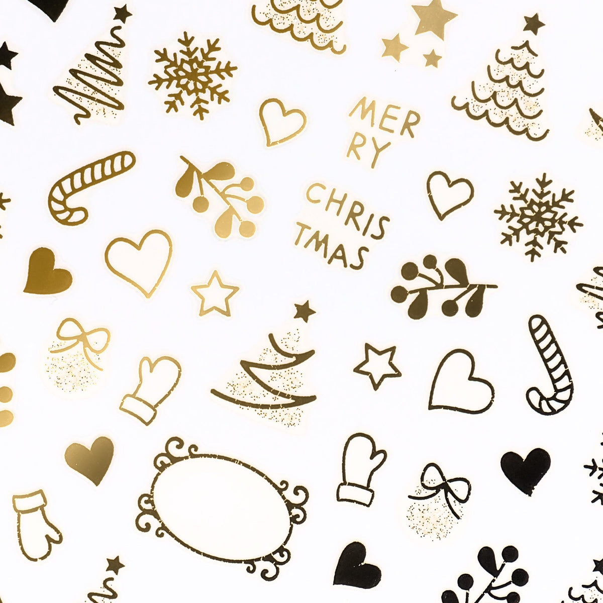 Nail stickers, Gold Christmas
