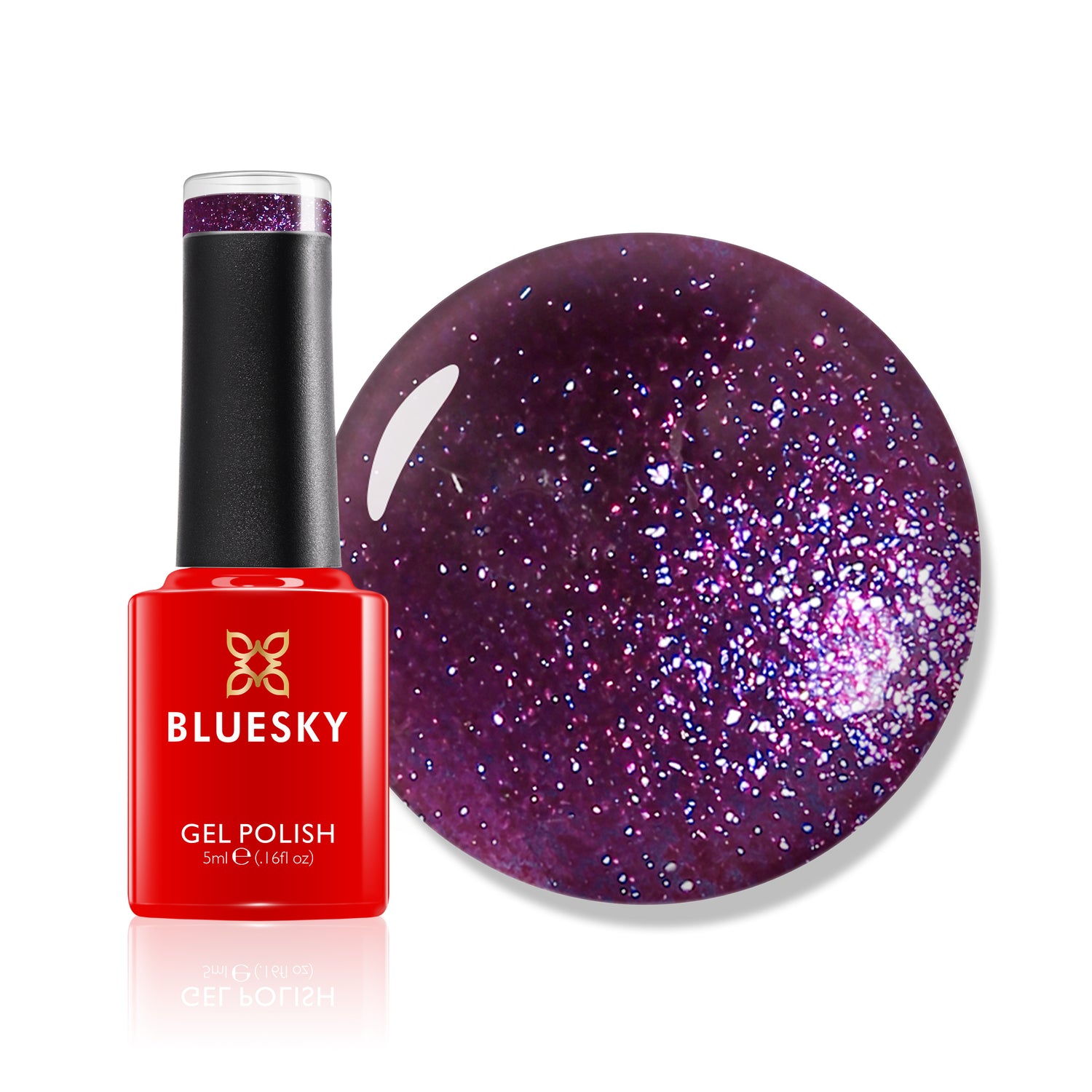 Bluesky Gel Polish, Purple Glitter