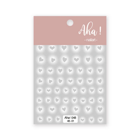 Aha! Kynsitarrat, Airbrush, White Hearts 048