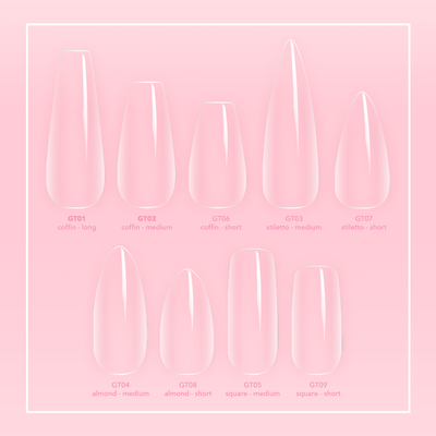 Kiara Sky Gelly Tips Kokokynnen Tipit, Short Coffin 500 kpl