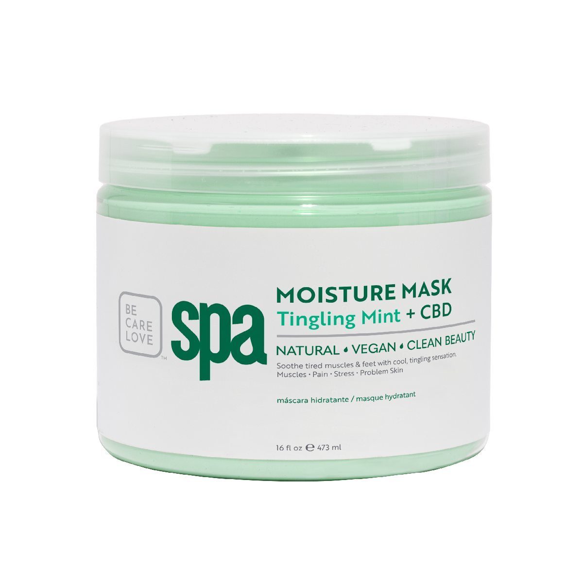 BCL Spa Moisture Mask, Tingling Mint + CBD 473 ml