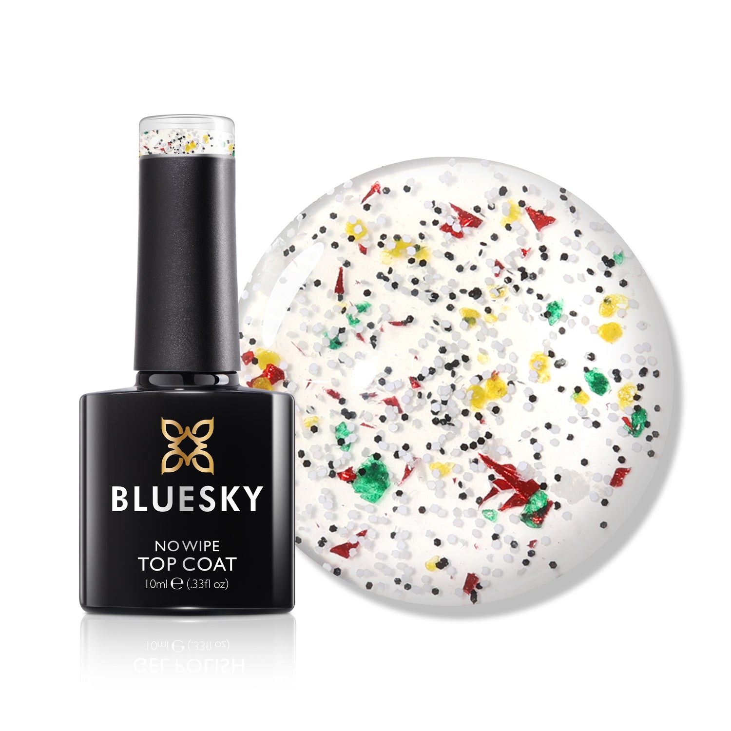Bluesky No Wipe Glitter Top Gel top coat, Snowy Crystal