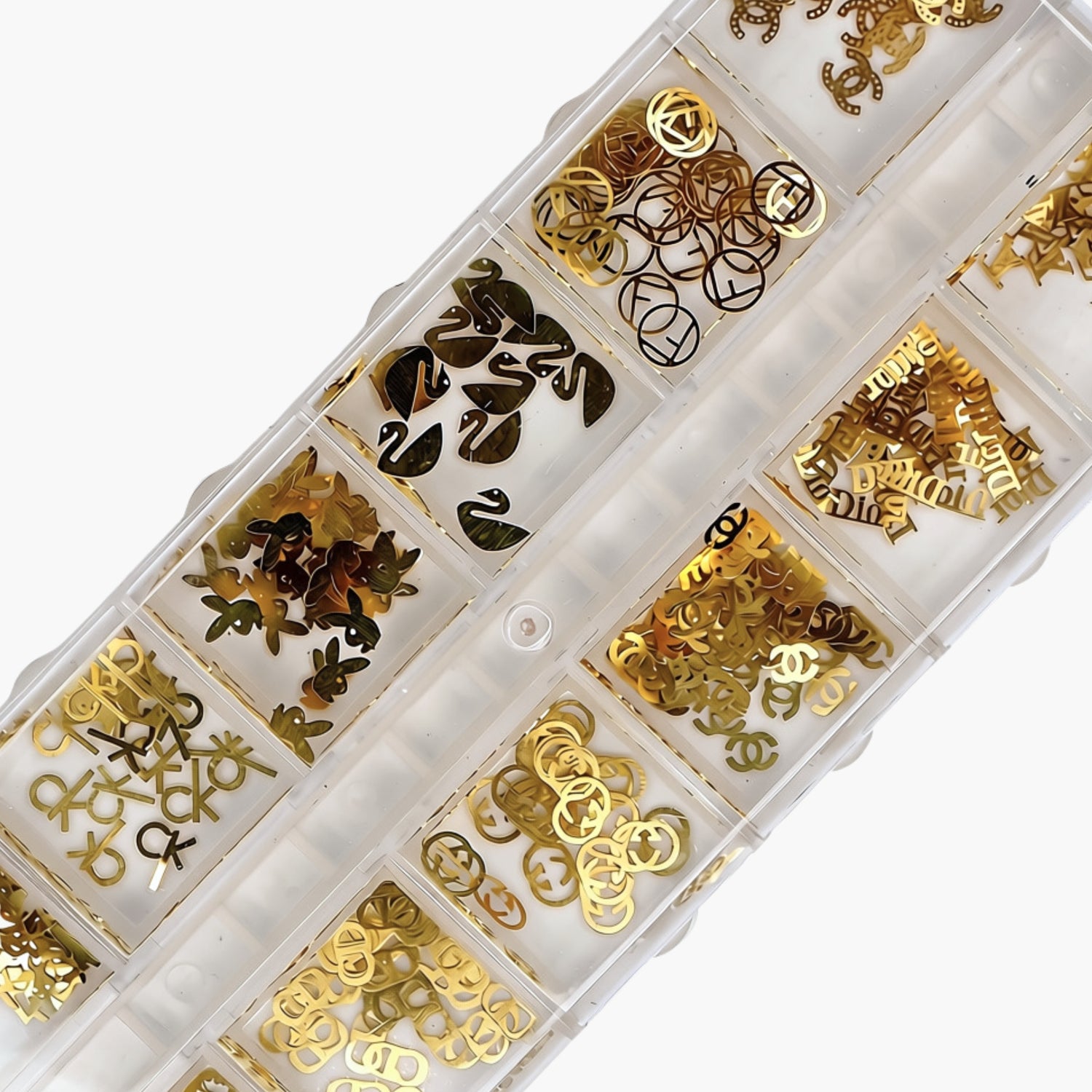 Nail Art Set, 3D Brand Logo Gold