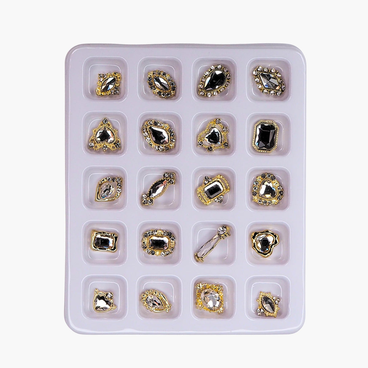 Assortment of Crystals with Decorative Frames, Clear