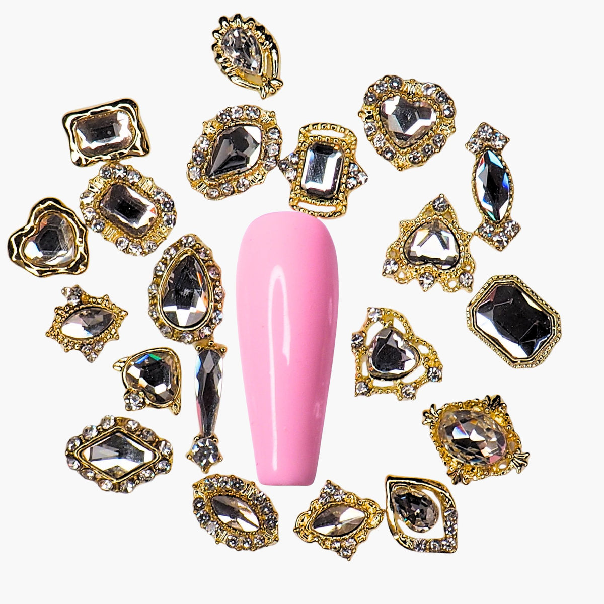 Assortment of Crystals with Decorative Frames, Clear