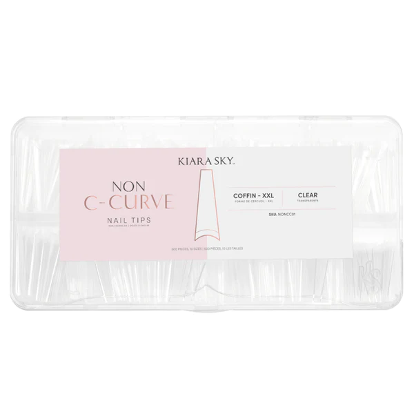 Kiara Sky XXL Non-C-Curve Tips, Clear 500 pcs