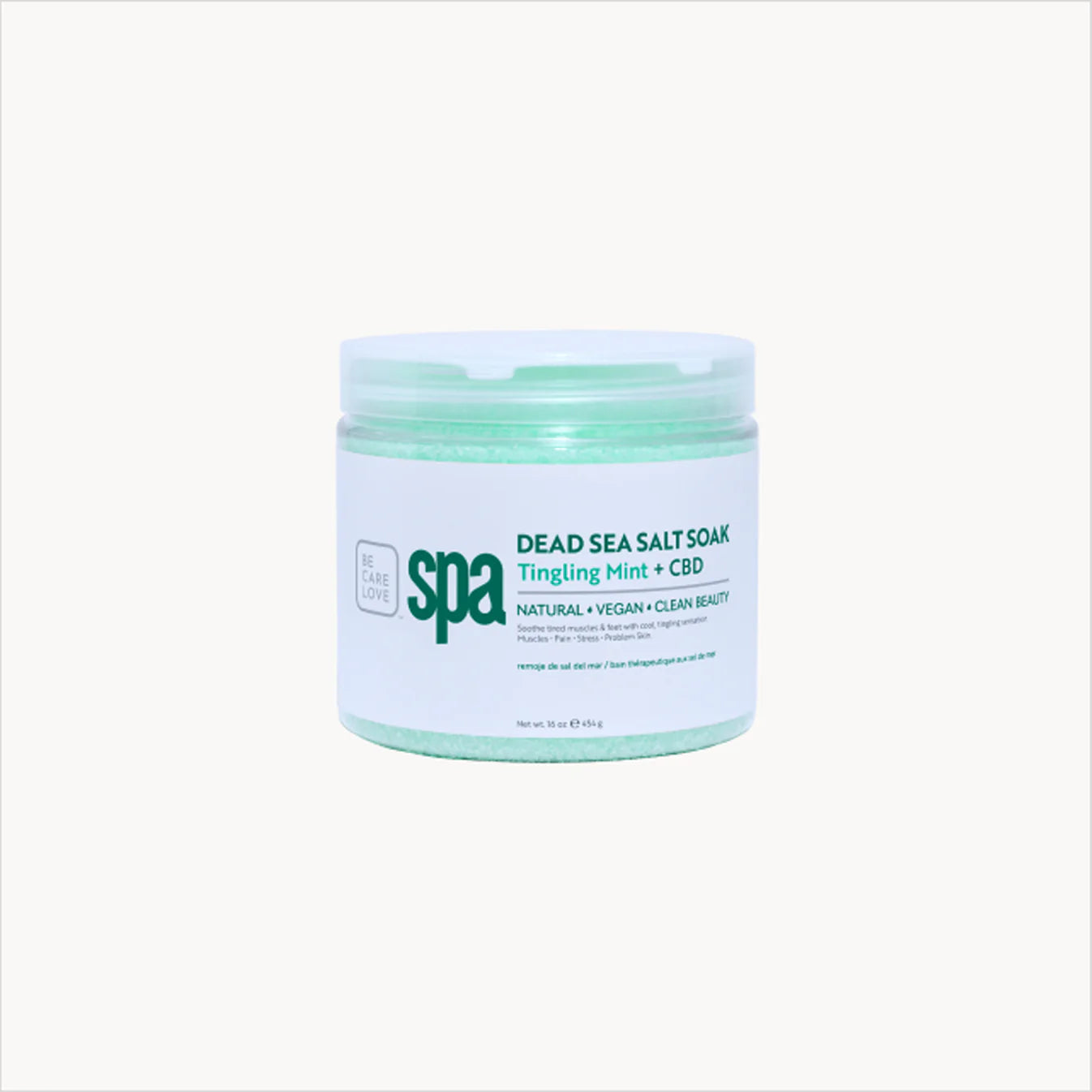 BCL Spa Dead Sea Salt Soak, Tingling Mint + CBD 473ml