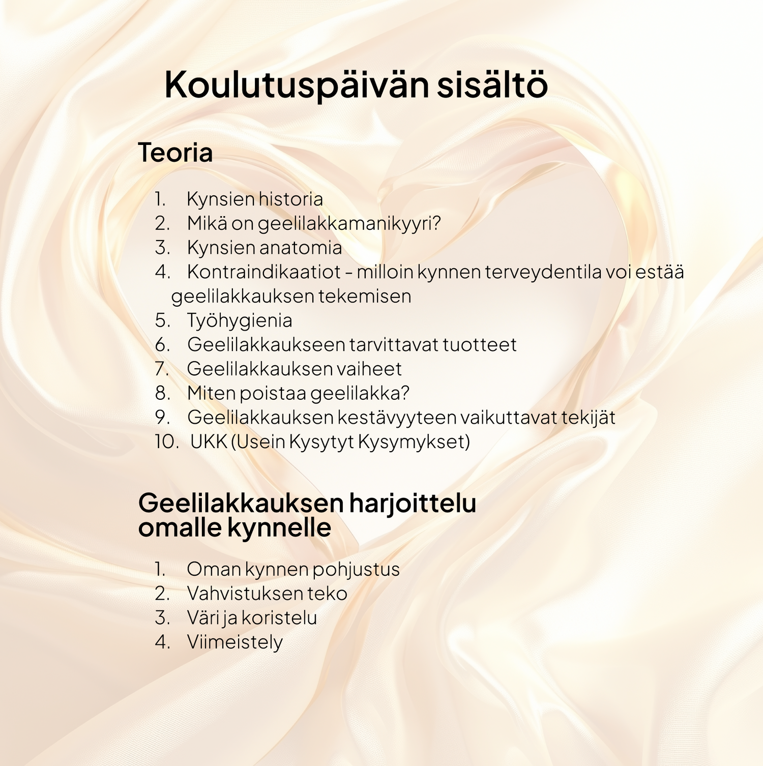 Geelilakkaus vahvistuksella-koulutus 18.09.2025, sopii aloittelijoille!