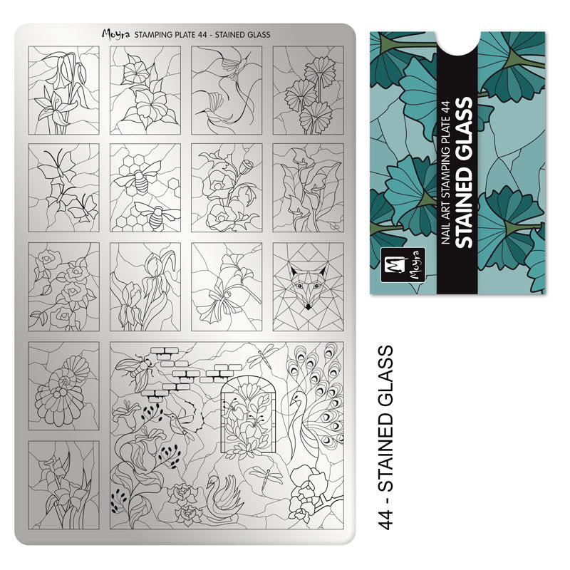 Moyra Stamping tile, 44 Stained Glass
