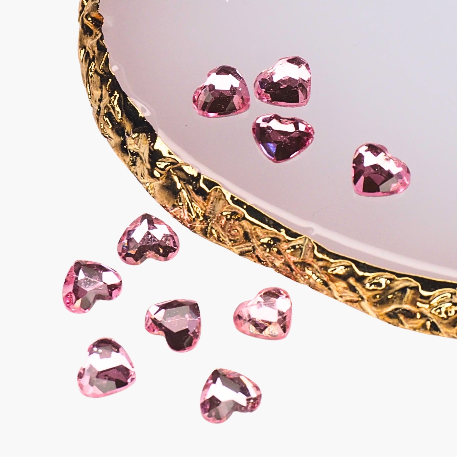 Kynsikoriste, Crystal Hearts Vaaleanpunainen 10 kpl